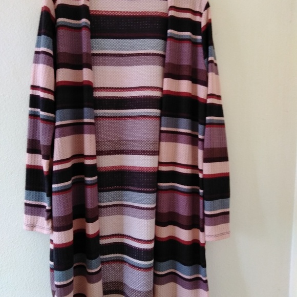 Comfortable Lavender Long Open Cardigan - Picture 6 of 7